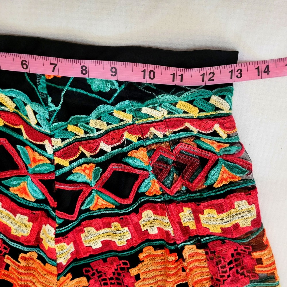 NWT Eva Franco Anthropologie Embroidered Multicolor Tribal Boho Maxi Skirt 2 - Picture 11 of 12